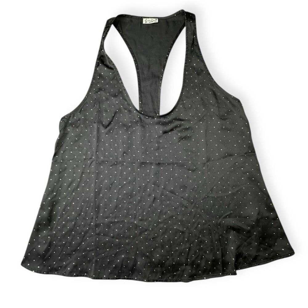 INTIMATELY FREE PEOPLE Women’s Black Gold Studded Racerback Tank Blouse Size Sma - Picture 2 of 5
